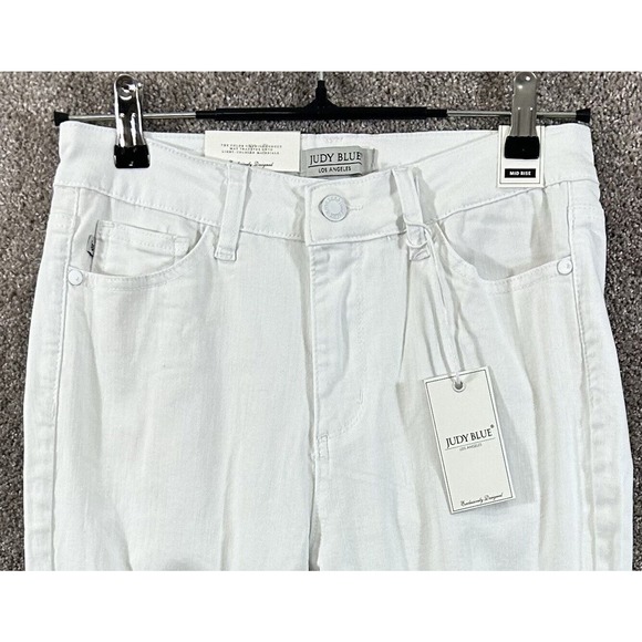 Judy Blue Jeans Womens Junior 7/28 White Distressed Skinny Actual 28X27 Ankle - Picture 3 of 12